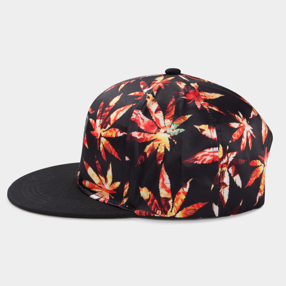 Casual Adjustable Embroidery Maple Leaf Printing Flat Brim Baseball Cap display picture 3