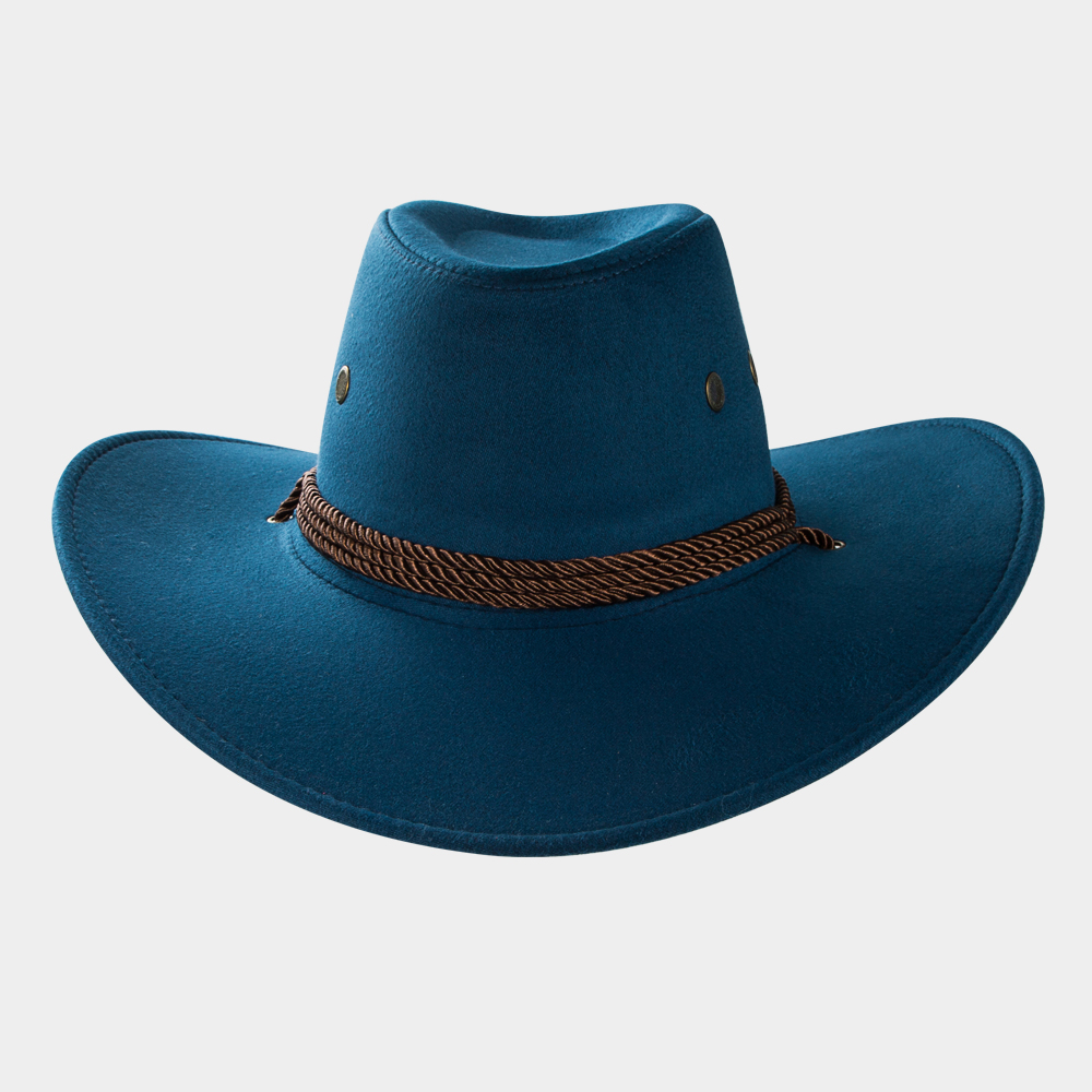 Cowboy Fedora Hat Big Brim Cowboy Hat Suede Outdoor Sun Hat Men's Riding Hat display picture 3