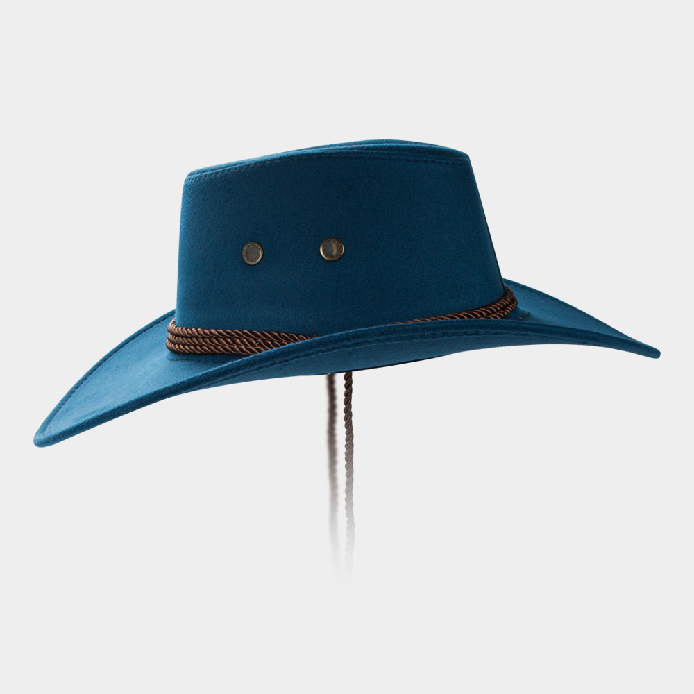 Cowboy Fedora Hat Big Brim Cowboy Hat Suede Outdoor Sun Hat Men's Riding Hat display picture 4