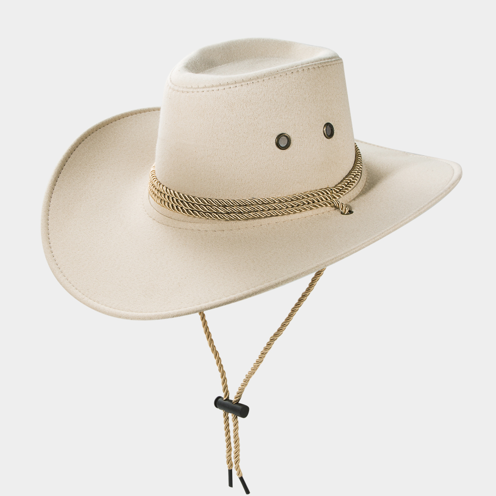 Cowboy Fedora Hat Big Brim Cowboy Hat Suede Outdoor Sun Hat Men's Riding Hat display picture 6