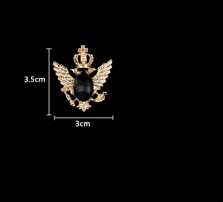 Simple New Style Eagle Crown Wings Shape Inlaid Diamond Alloy Brooch display picture 1
