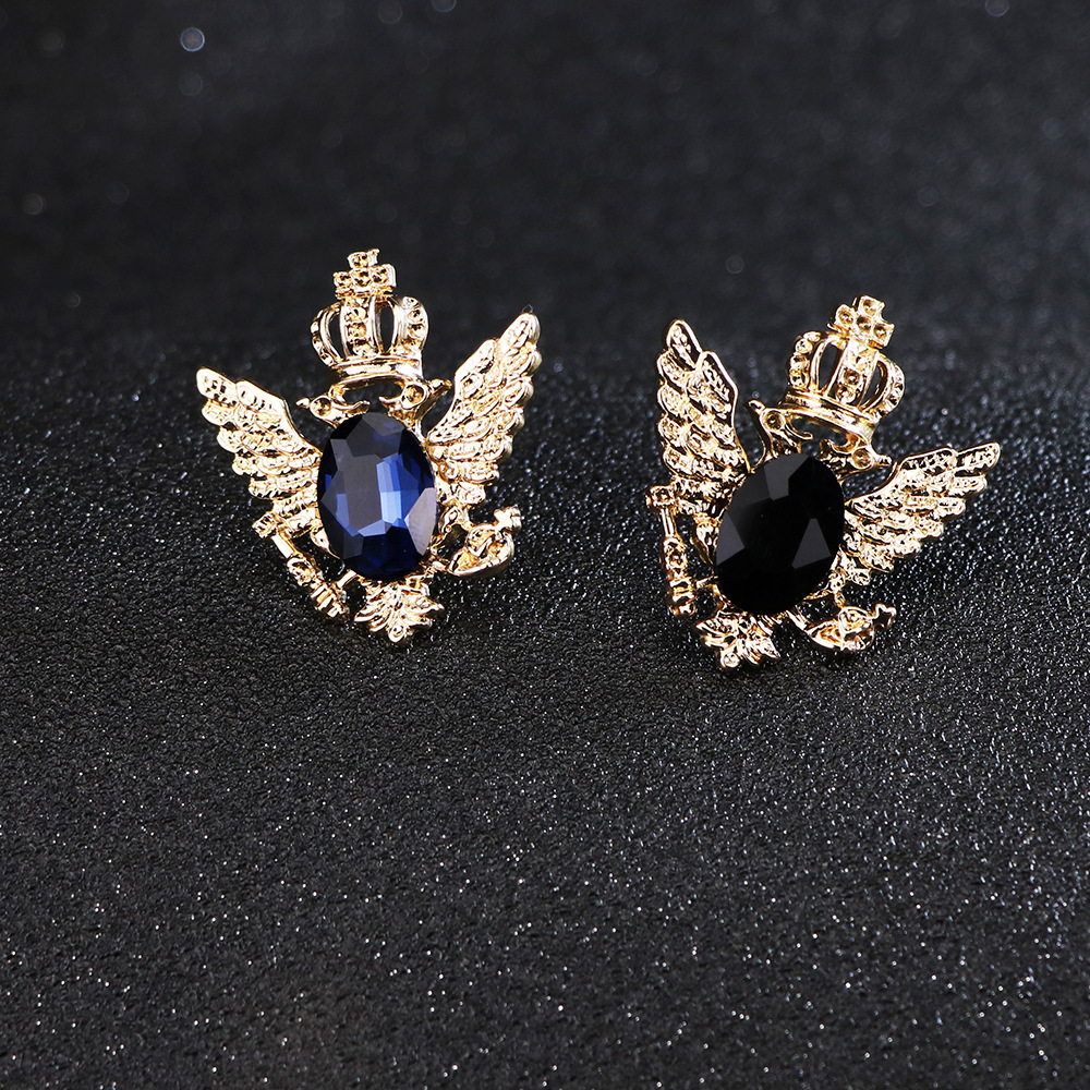 Simple New Style Eagle Crown Wings Shape Inlaid Diamond Alloy Brooch display picture 2