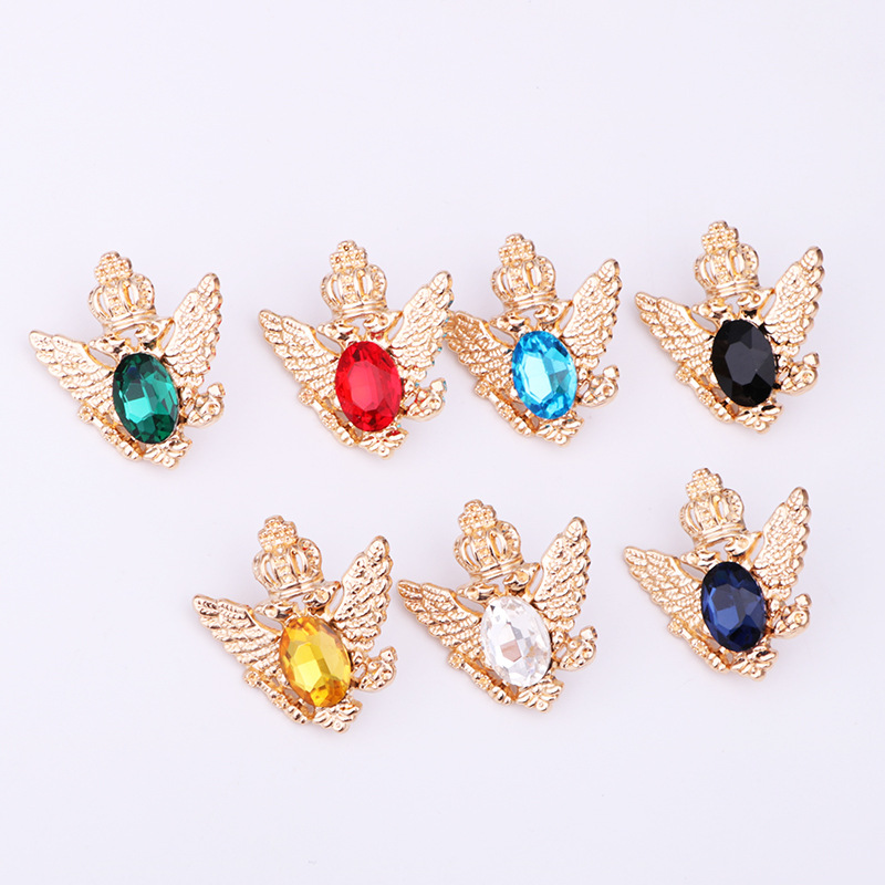 Simple New Style Eagle Crown Wings Shape Inlaid Diamond Alloy Brooch display picture 3