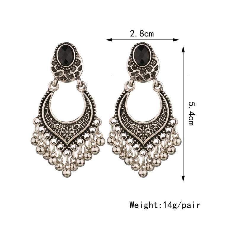 Fashion Vintage Tassel Beads Alloy Earrings Ornament Wholesale display picture 1