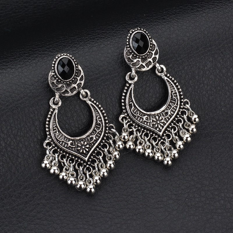 Fashion Vintage Tassel Beads Alloy Earrings Ornament Wholesale display picture 2