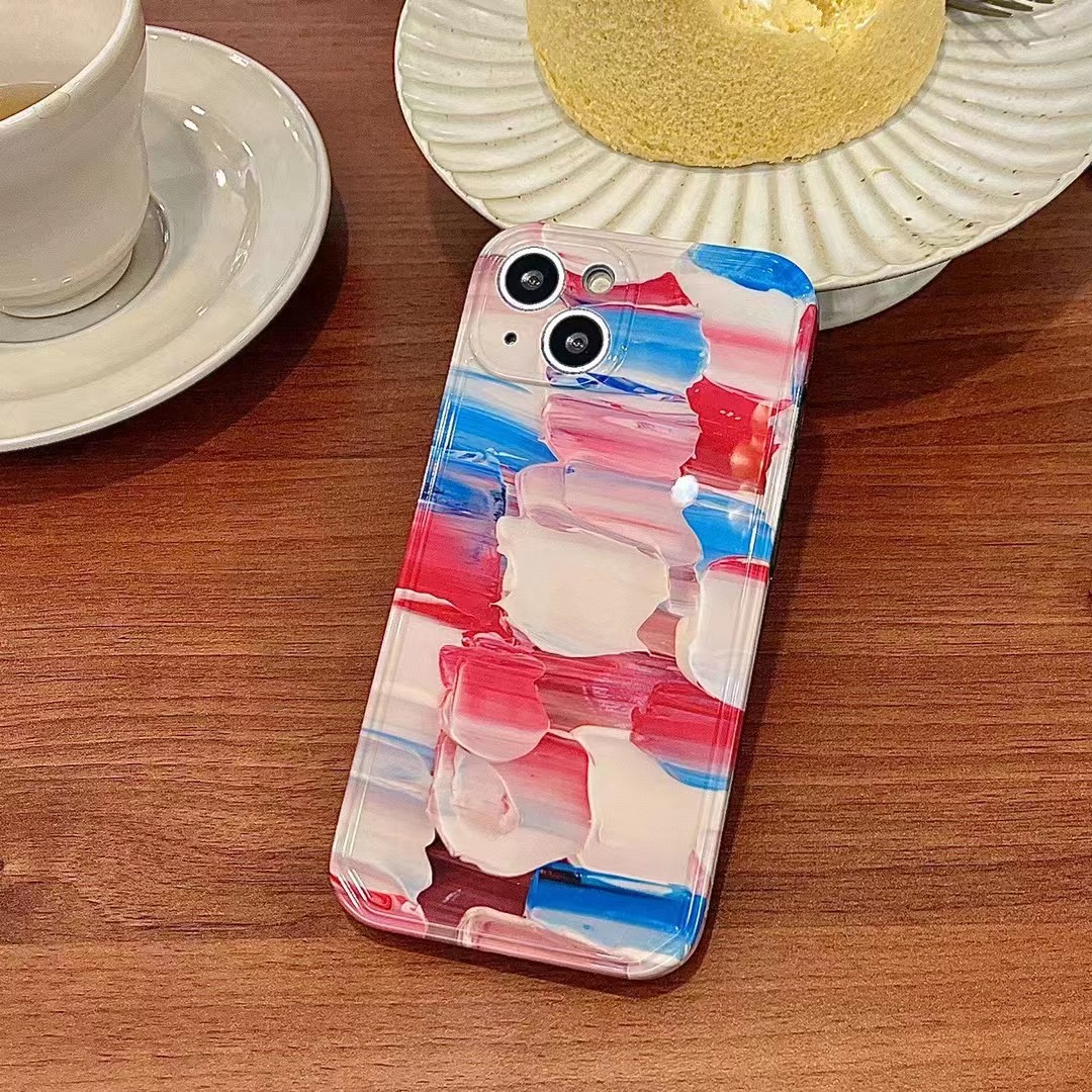 Fashion New Style Color Oil Painting Iphone 13 Silicone Phone Case display picture 2