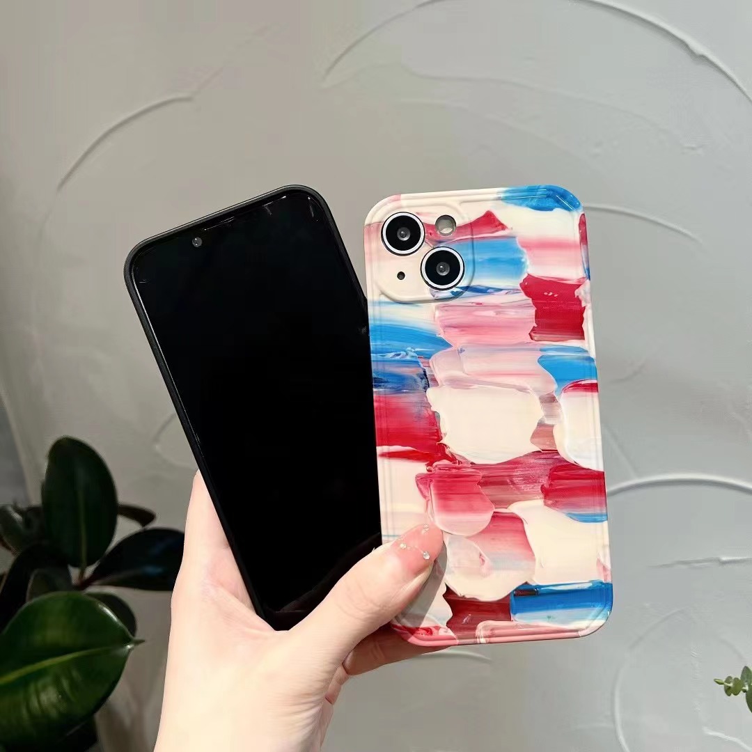 Mode Nouveau Style Couleur Peinture À L'huile Iphone 13 Silicone Téléphone Cas display picture 4