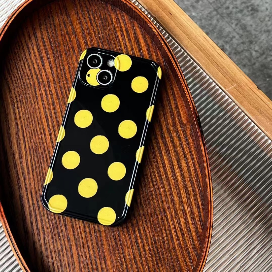 Simple Yellow Polka Dots Pattern Iphone 13 Mobile Phone Case display picture 6