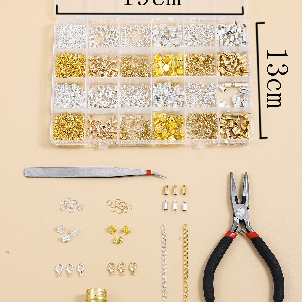 24 Grid Gold And Silver Metal Diy Material Handmade Eardrop Accessory Bag display picture 3