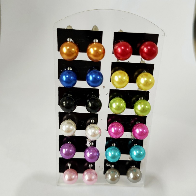 8mm Multicolor Simple Moda Pendientes De Perla Conjunto display picture 6