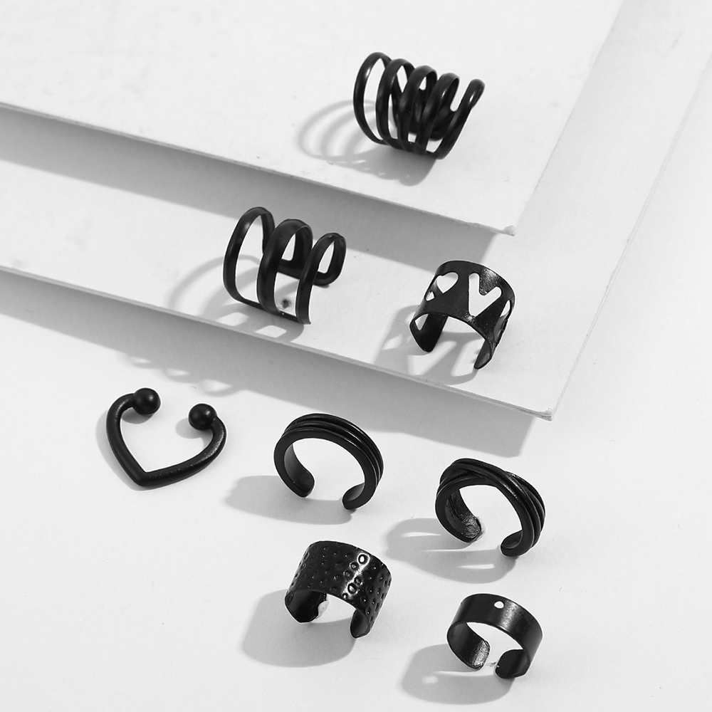 Mode Schwarz Einfarbig Metall Nicht-piercing Ohr Clip Ohrringe display picture 1