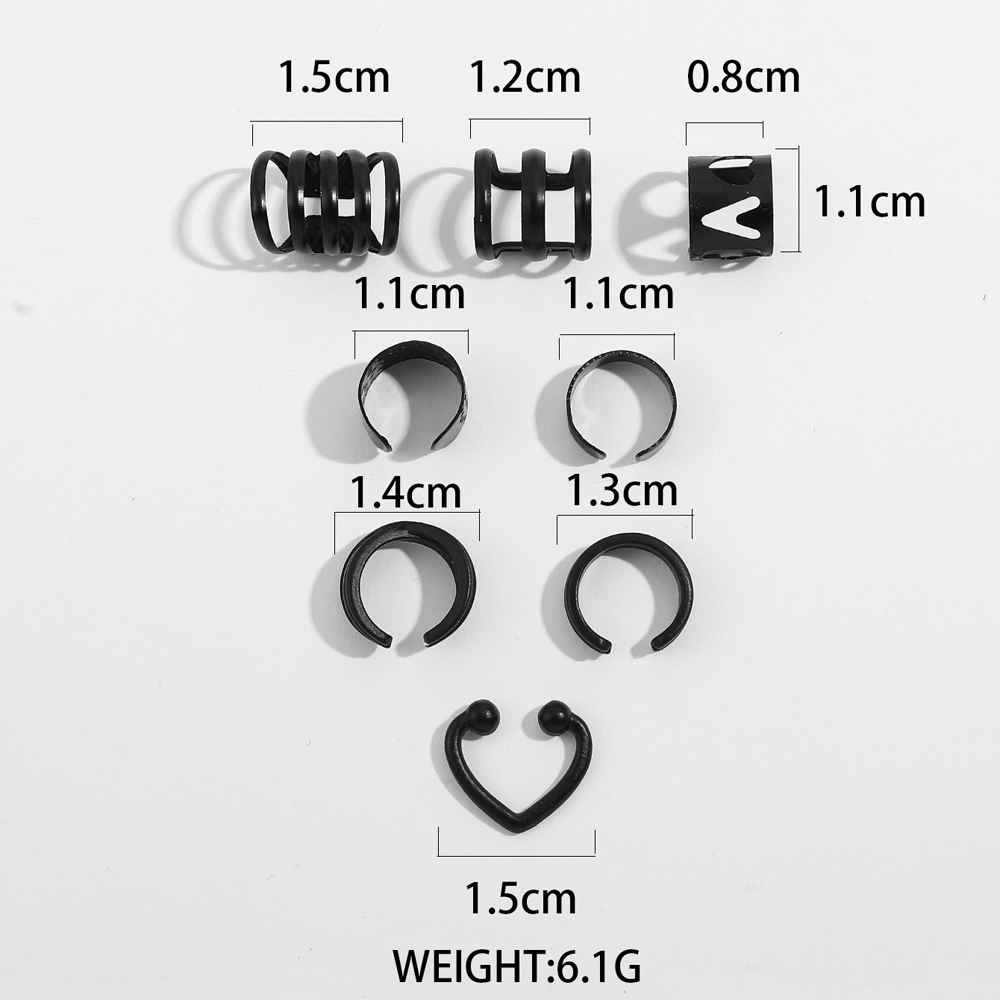 Mode Schwarz Einfarbig Metall Nicht-piercing Ohr Clip Ohrringe display picture 5