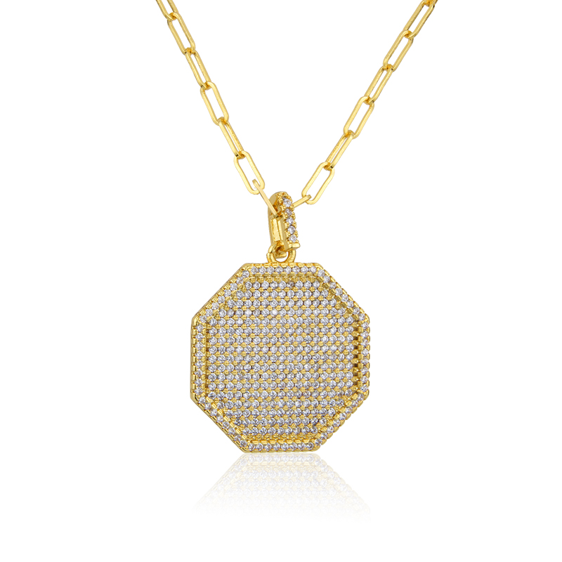 Fashion Geometric Copper Plating Zircon Pendant Necklace 1 Piece display picture 1