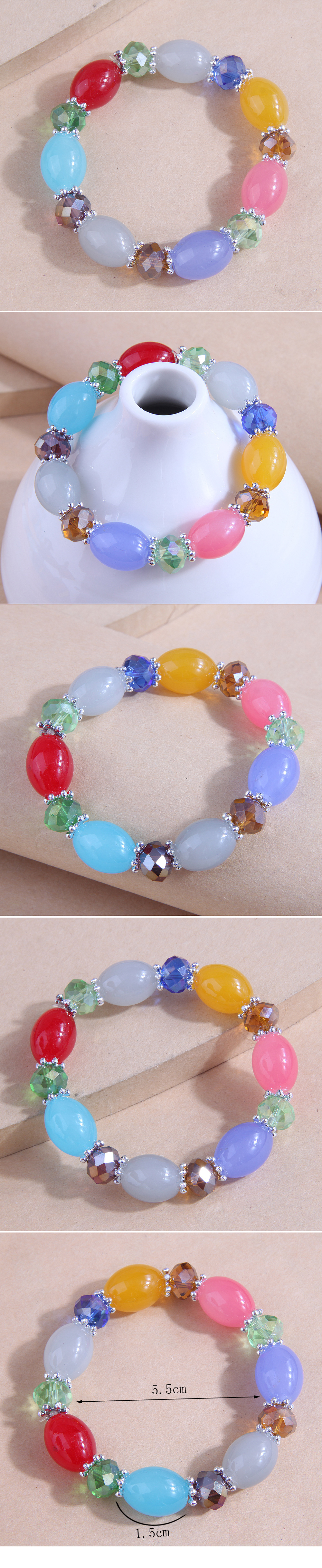 Fashion Sweet Concise Colorful Crystal Resin Bracelet display picture 1