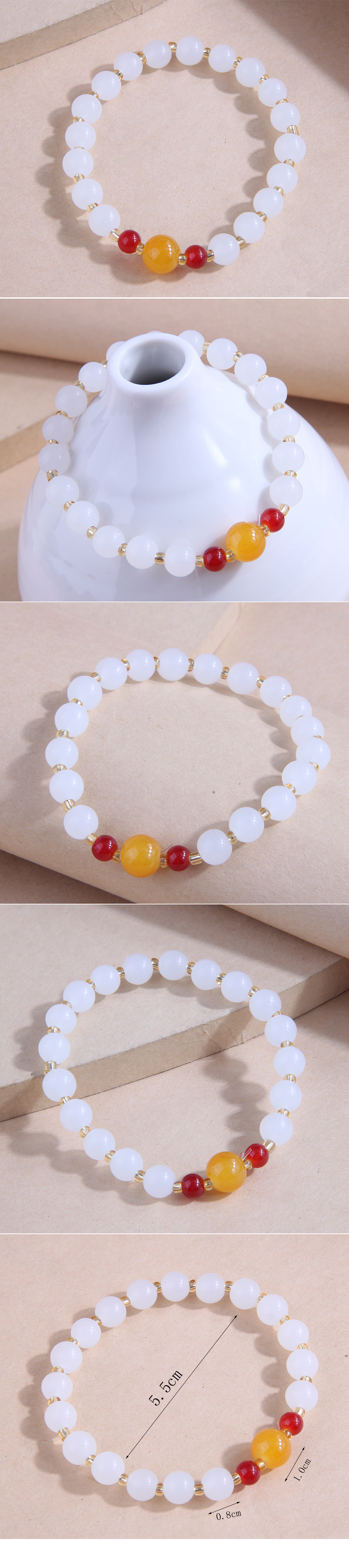 Korean Style Fashionable Solid Color Simple Beads Bracelet display picture 1