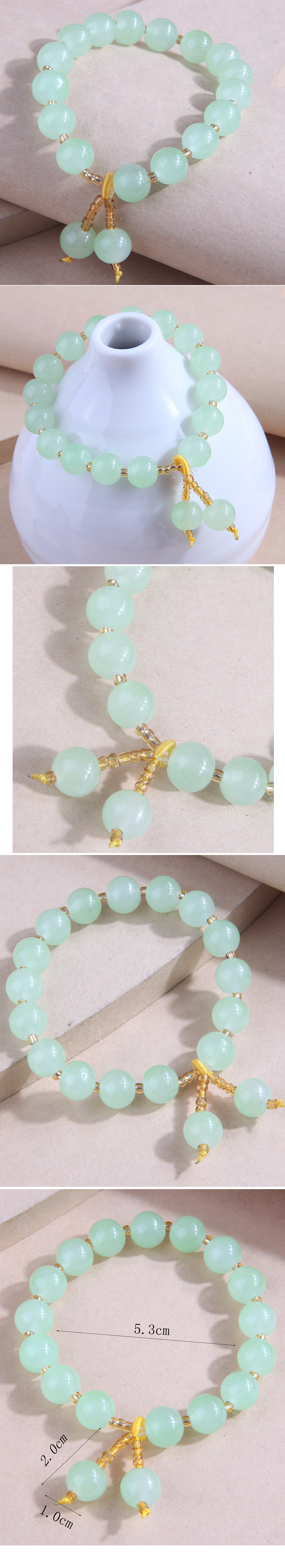 Fashion Simple Jelly Color Jade Bead Simple Bracelet display picture 1