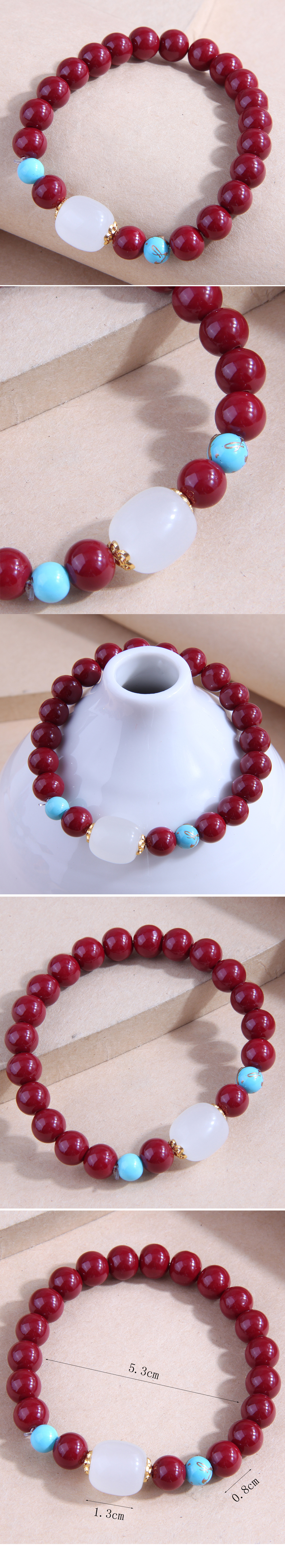 Fashionable Solid Color Simple Lucky Beads Decor Bracelet display picture 1