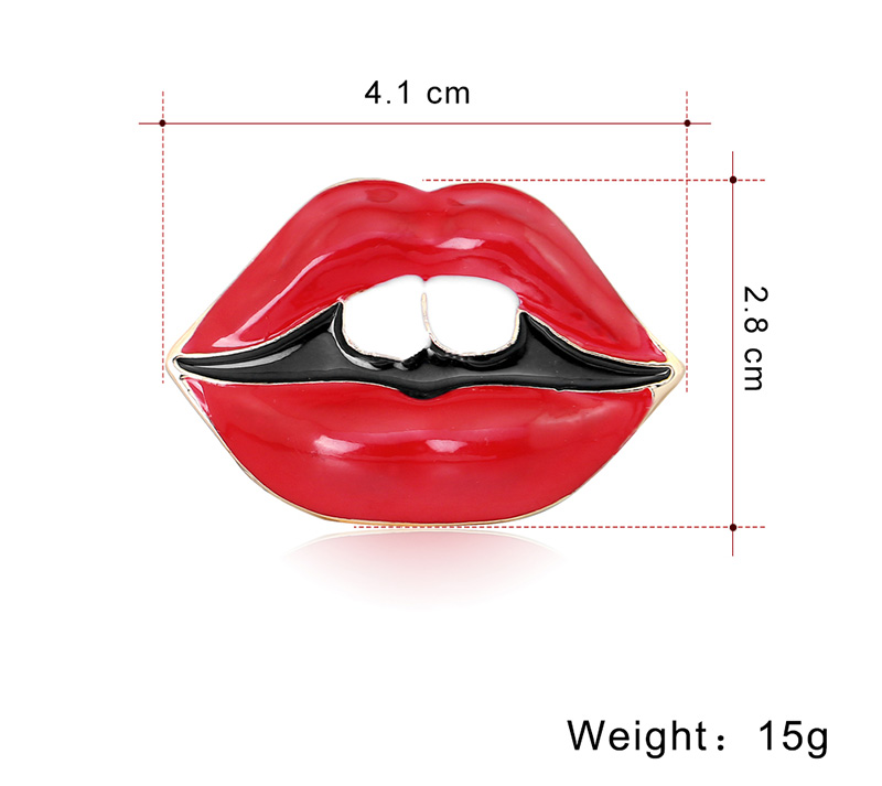 Fashion Elegant Sexy Red Lip Clothing Brooch Women's Suit Dress Pin display picture 1