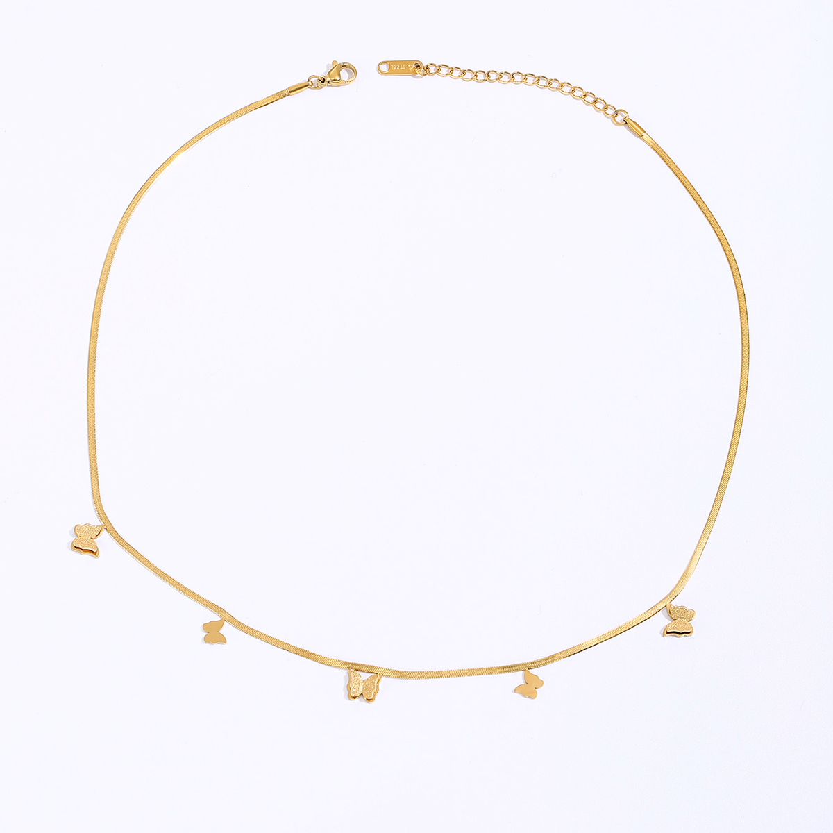 Neue Mode Einfache Schmetterling Edelstahl Galvani 18k Gold Halskette display picture 2