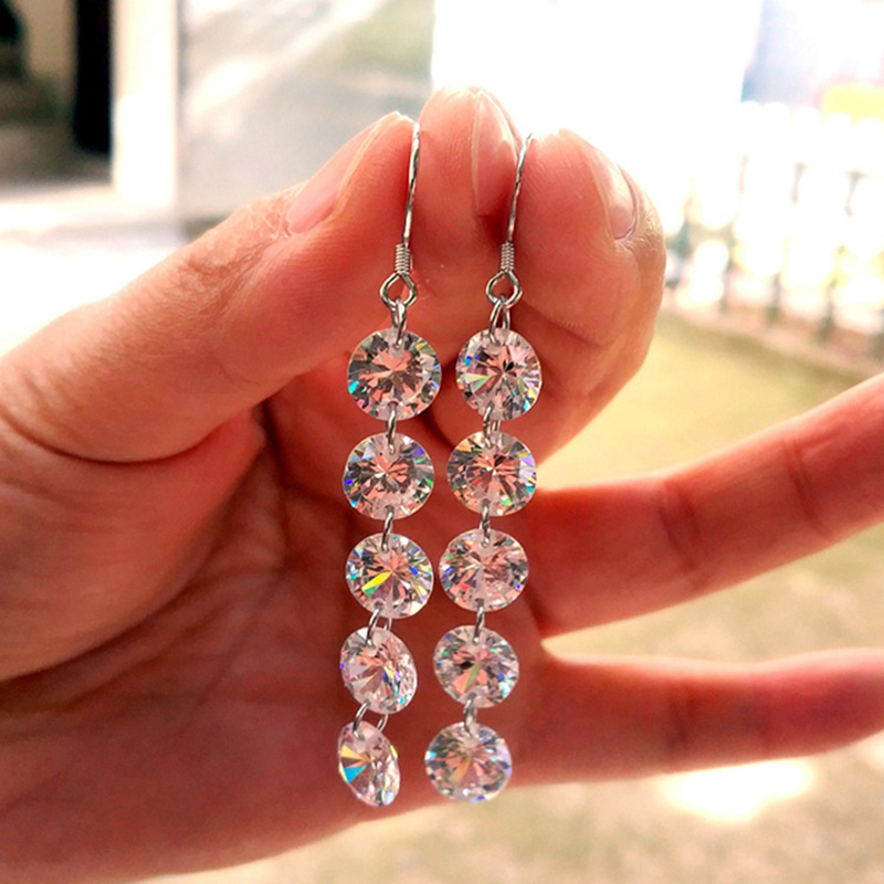 Fashion Elegant Shining Diamond Beaded Earrings Ornament Wholesale display picture 2