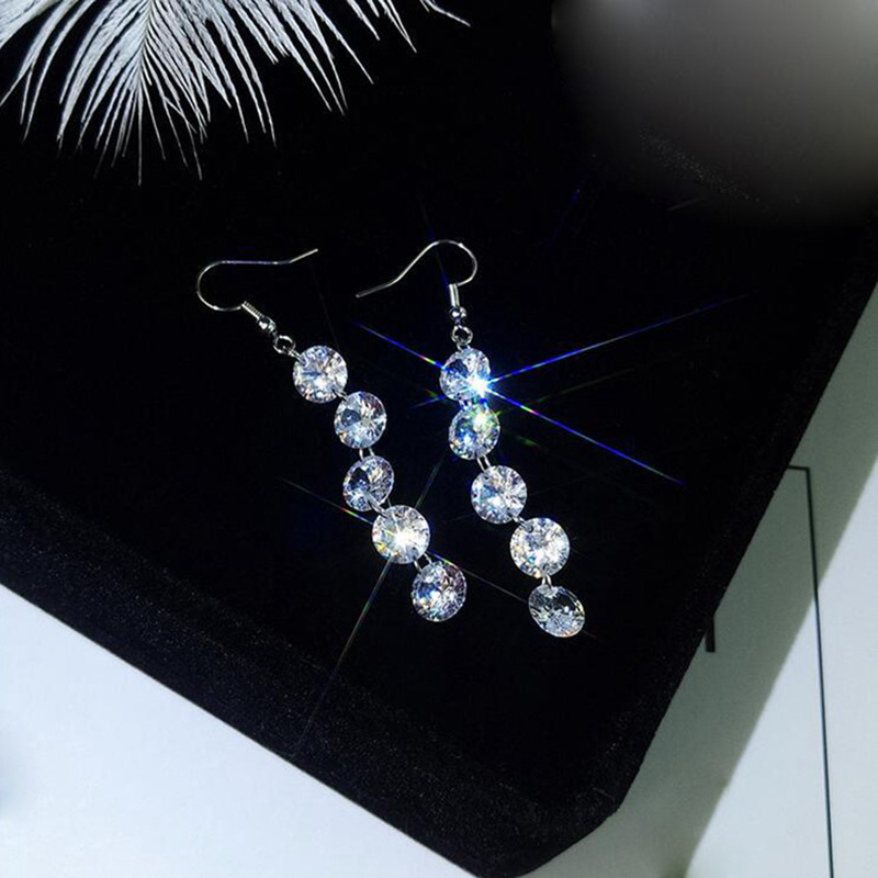 Fashion Elegant Shining Diamond Beaded Earrings Ornament Wholesale display picture 3