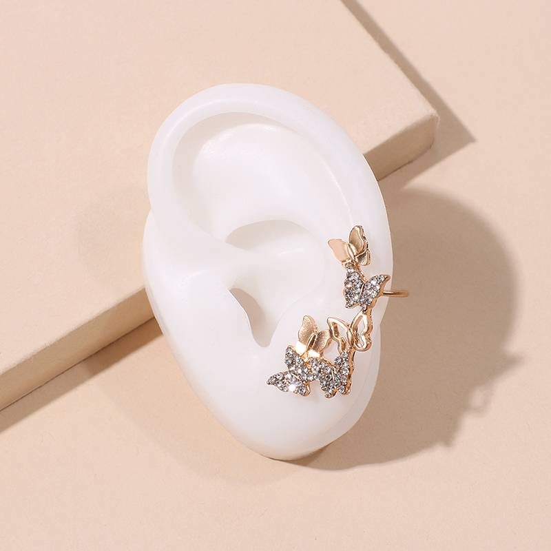 Fashion Full Diamond Asymmetric Butterfly Shaped Studs Earrings display picture 4