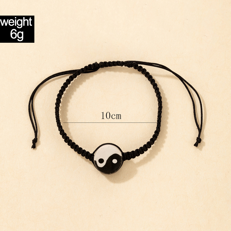 Ethnische Stil Tai Chi Muster Braid Seil Einstellbar Armband display picture 1