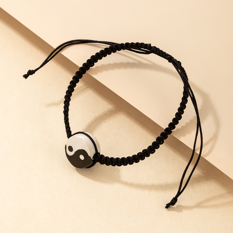 Ethnische Stil Tai Chi Muster Braid Seil Einstellbar Armband display picture 5