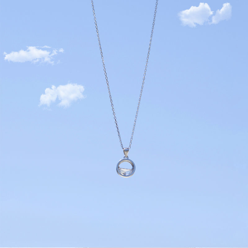 New Style Hollow Round Moon Spring Water Pendant Necklace display picture 1