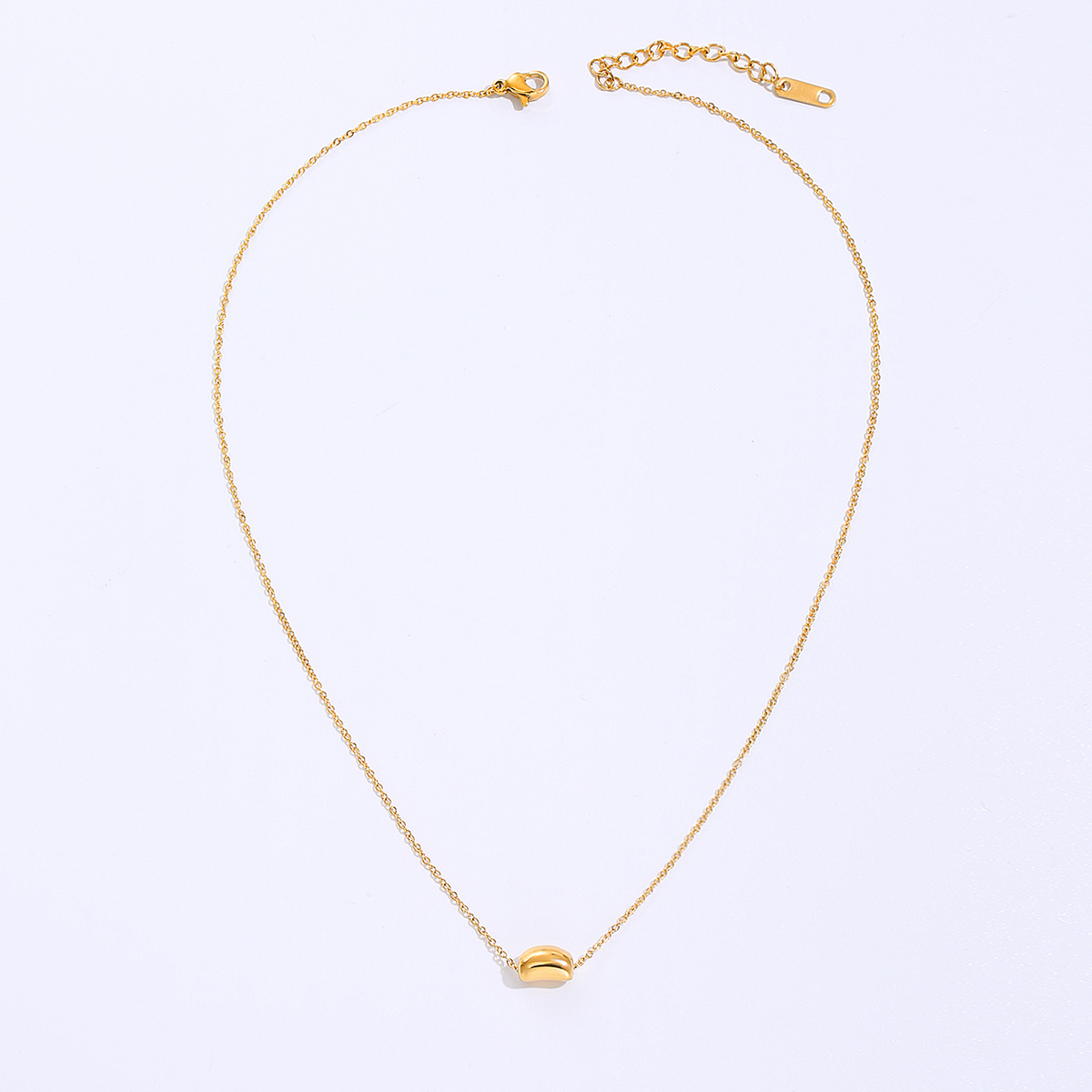 Retro Einfache Goldene Einstellbare Edelstahl Galvani Halskette display picture 1