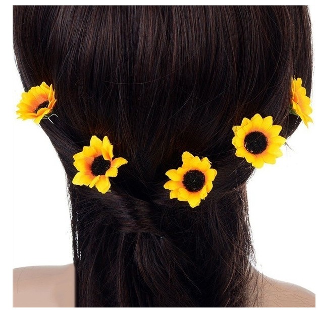 Fashion Sunflower Hair Plug Cute Hair Accessories Chrysanthemum Hairpin display picture 2