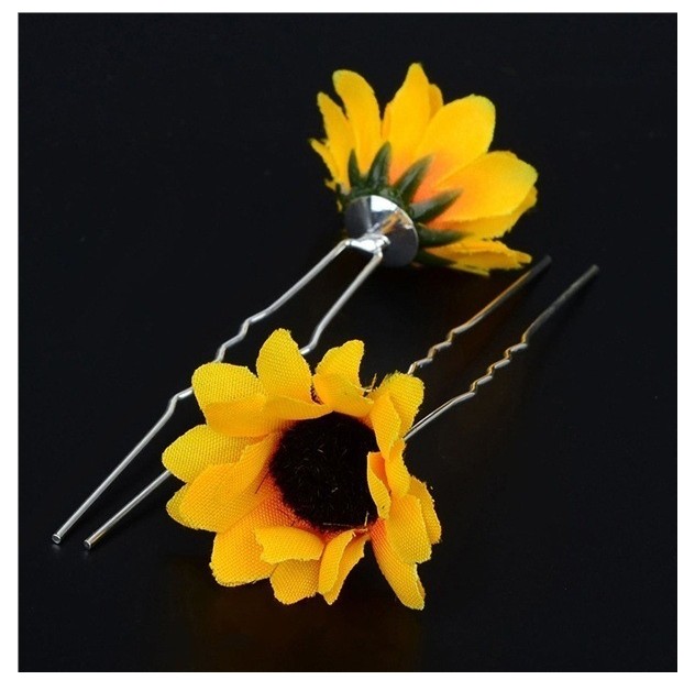 Fashion Sunflower Hair Plug Cute Hair Accessories Chrysanthemum Hairpin display picture 4