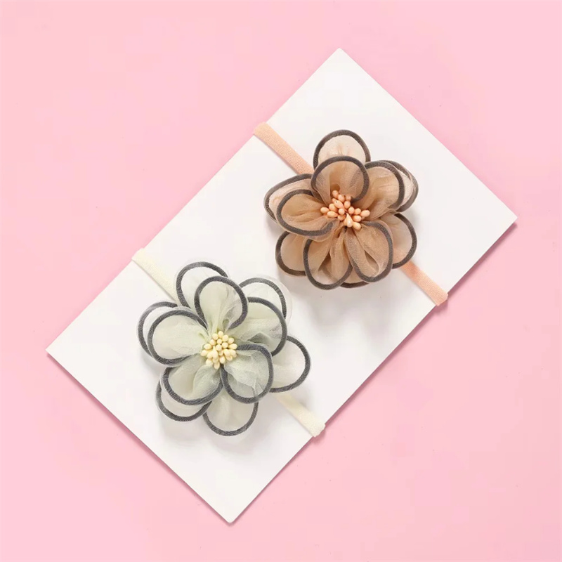Cute Silk Flower Plum Blossom Baby Hair Ring 2-piece Set display picture 2