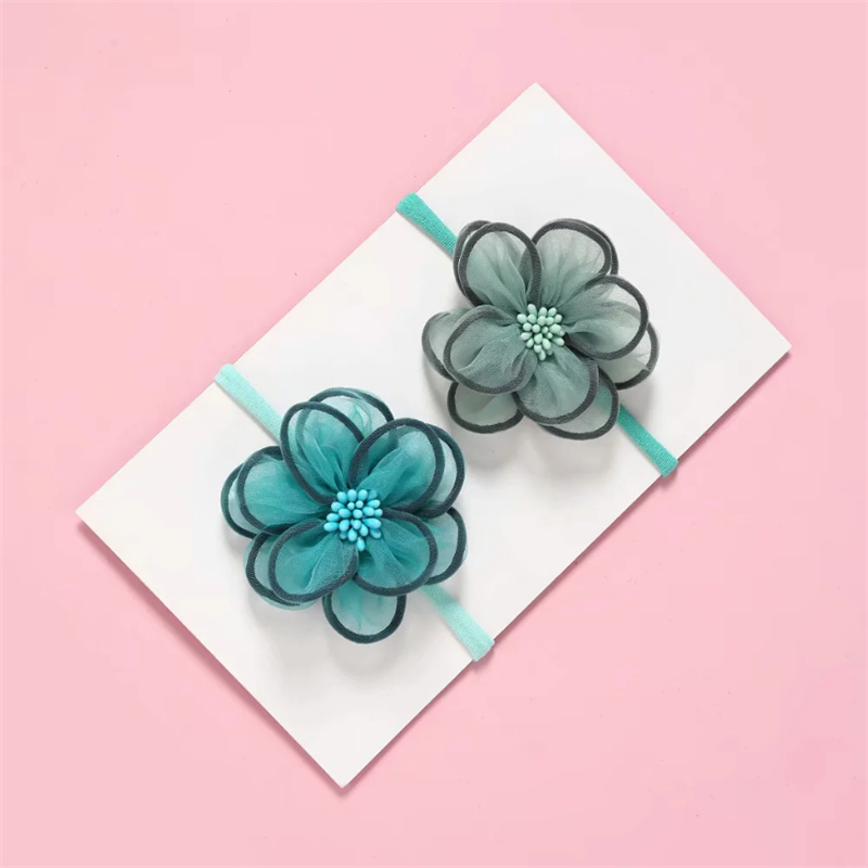 Cute Silk Flower Plum Blossom Baby Hair Ring 2-piece Set display picture 3