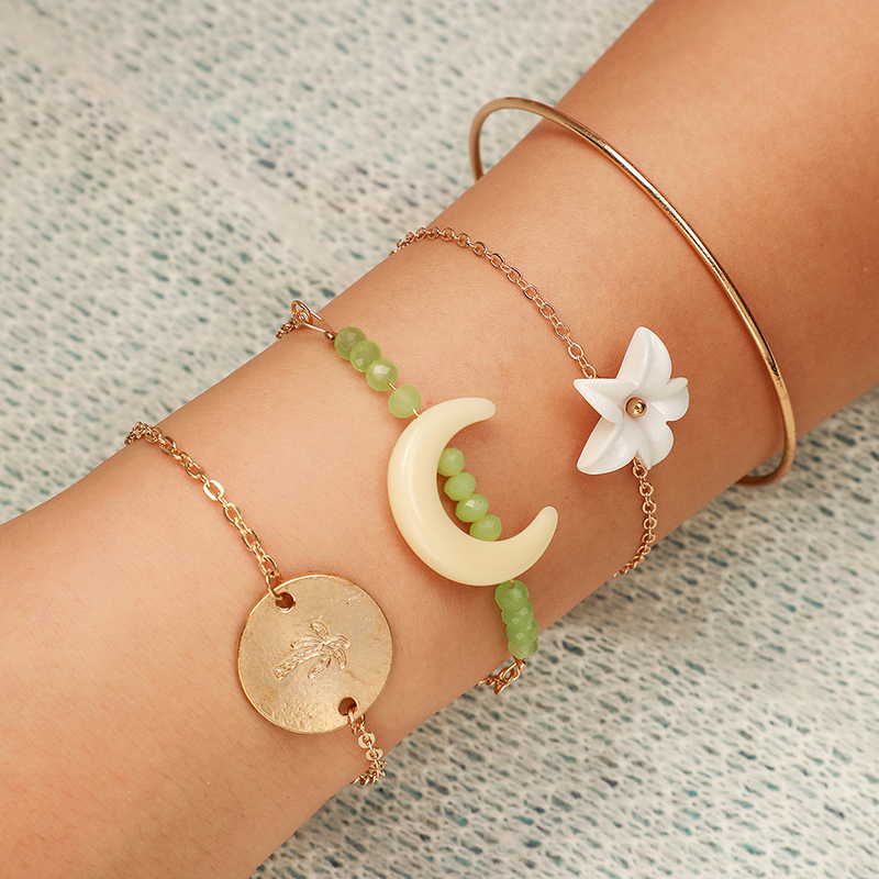 Bohemian Style Horn Flower Round Coconut Multi-layer Bracelet display picture 2