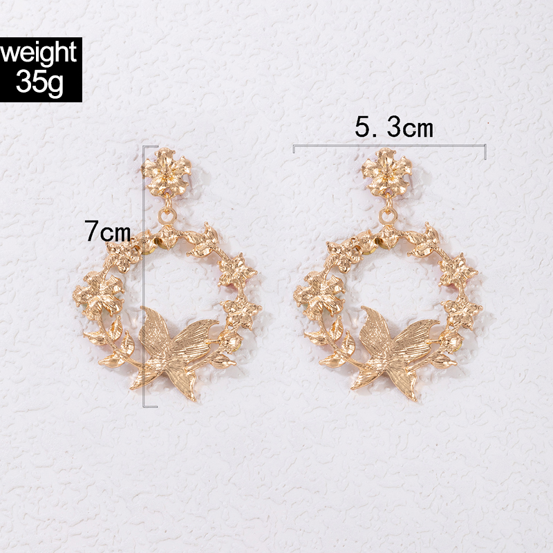 New Style Geometric Garland Colorful Flower Butterfly Rhinestone Earrings display picture 1