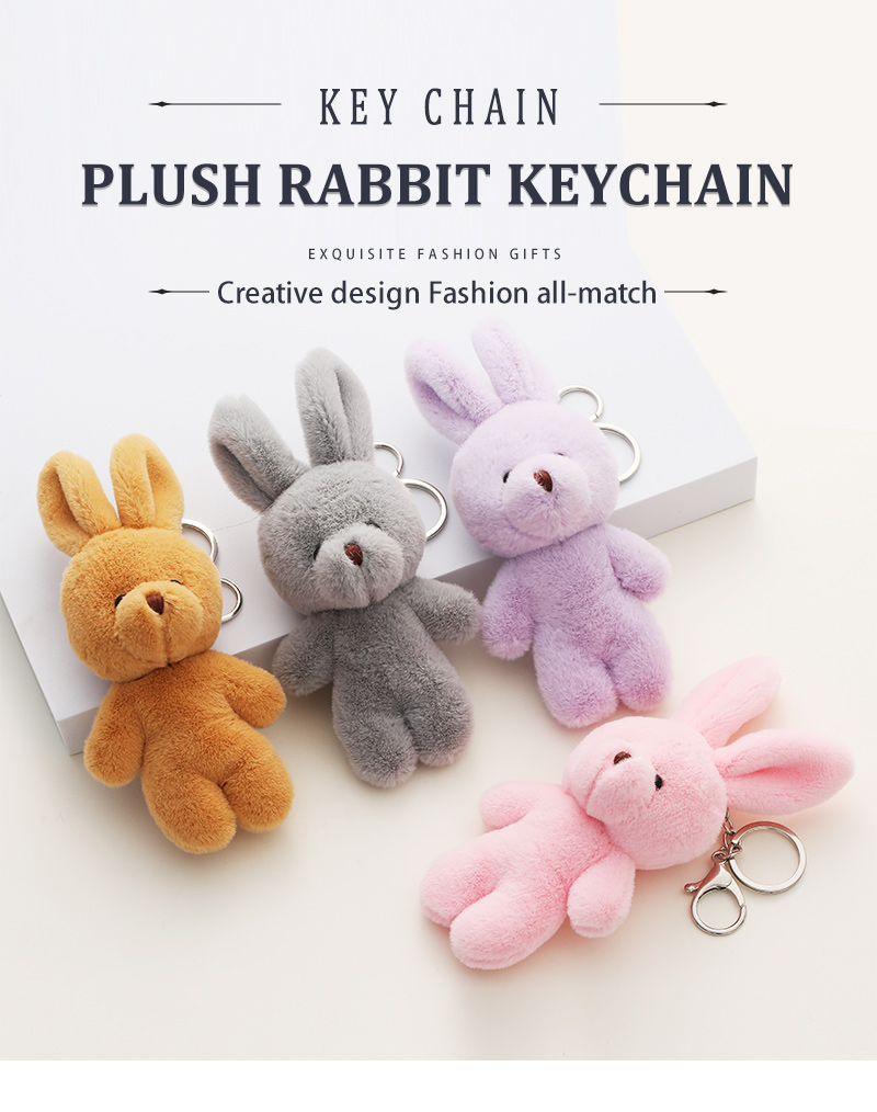 Spot Plush Rabbit Toy Doll Keychain Birthday Rabbit Key Pendants Cute Schoolbag Bag Charm display picture 1