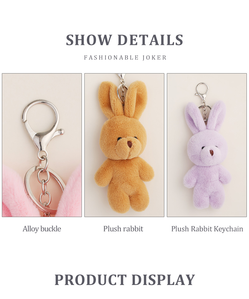 Spot Plush Rabbit Toy Doll Keychain Birthday Rabbit Key Pendants Cute Schoolbag Bag Charm display picture 3