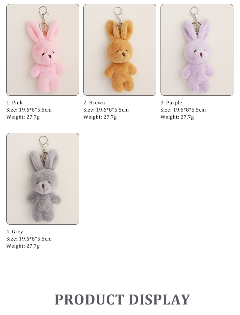 Spot Plush Rabbit Toy Doll Keychain Birthday Rabbit Key Pendants Cute Schoolbag Bag Charm display picture 4