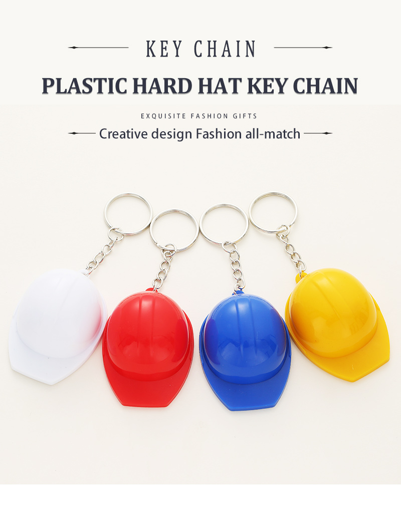 Fashion Creative Bottle Opener Safety Helmet Keychain Portable Pendant display picture 1
