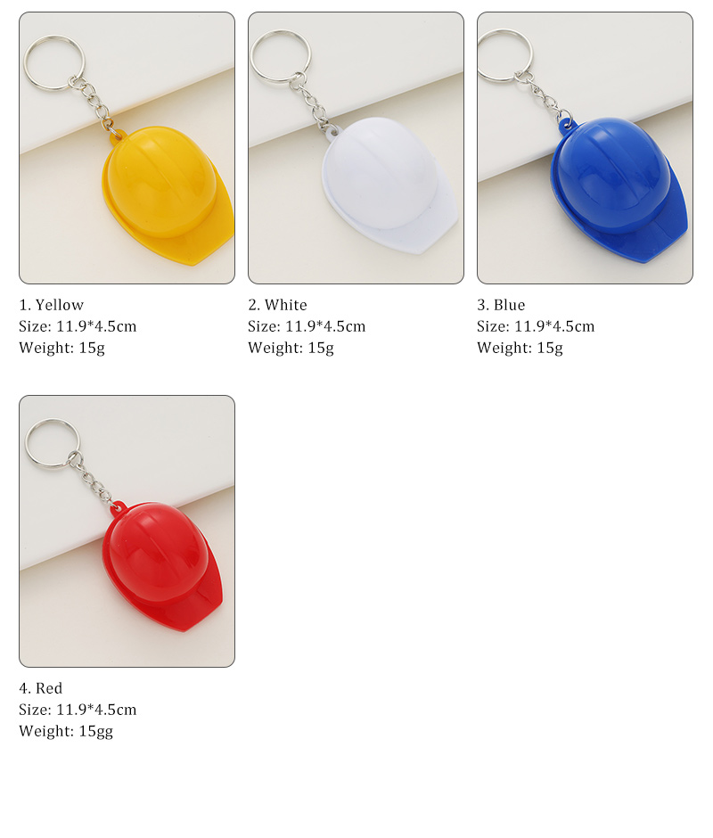 Fashion Creative Bottle Opener Safety Helmet Keychain Portable Pendant display picture 4