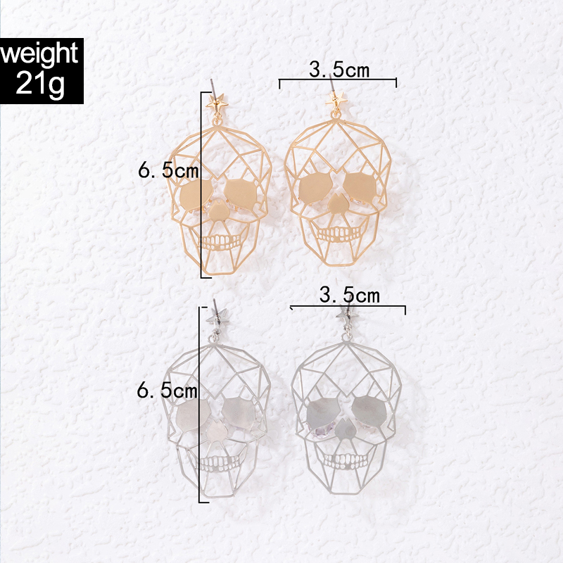 Punk Style Alloy Halloween Ghost Skull Inlaid Diamond Creative Earrings display picture 1