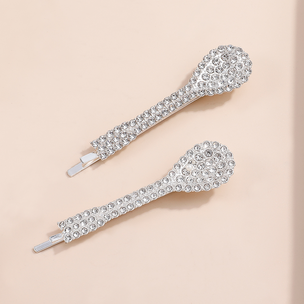 Women's Fashion Simple Style Geometric Alloy Hair Accessories Diamond Artificial Rhinestones Hair Clip 1 Set display picture 2