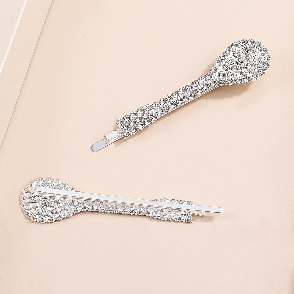 Women's Fashion Simple Style Geometric Alloy Hair Accessories Diamond Artificial Rhinestones Hair Clip 1 Set display picture 3