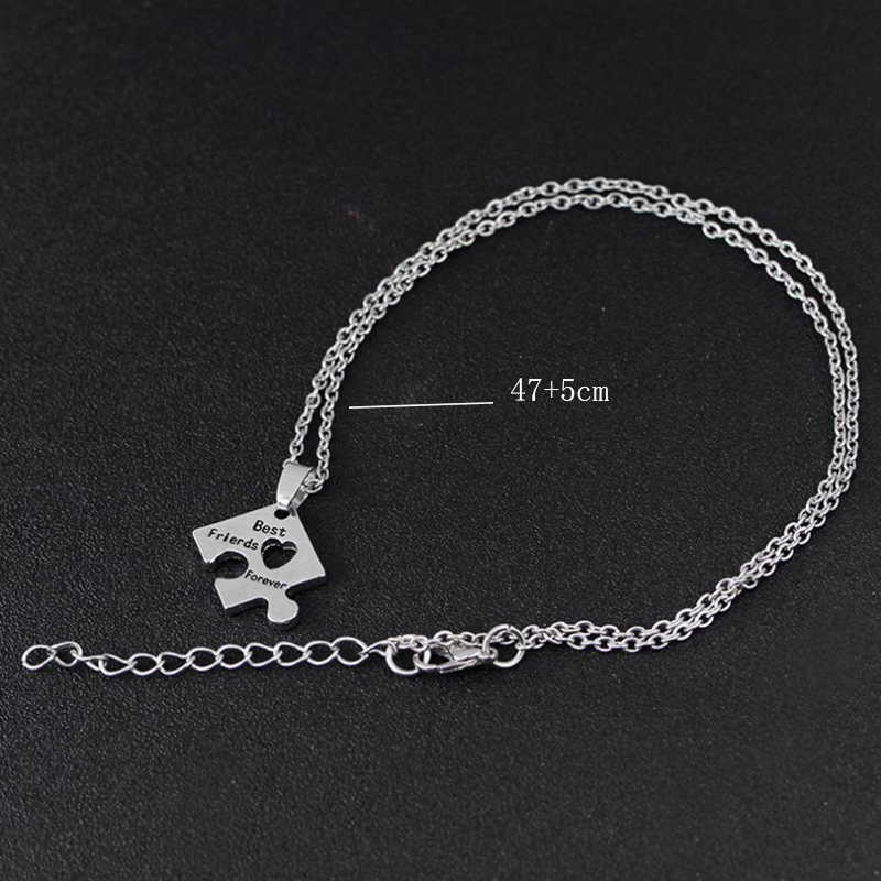 Fashion Ornament Square Combination  Best Friends Forever Necklace 4 Piece Set display picture 4