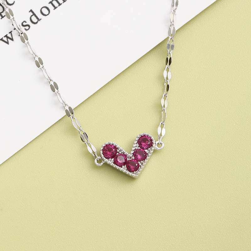 Fashion Hollow Heart Shaped Inlay  Rhinestone S925 Silver Necklace display picture 1
