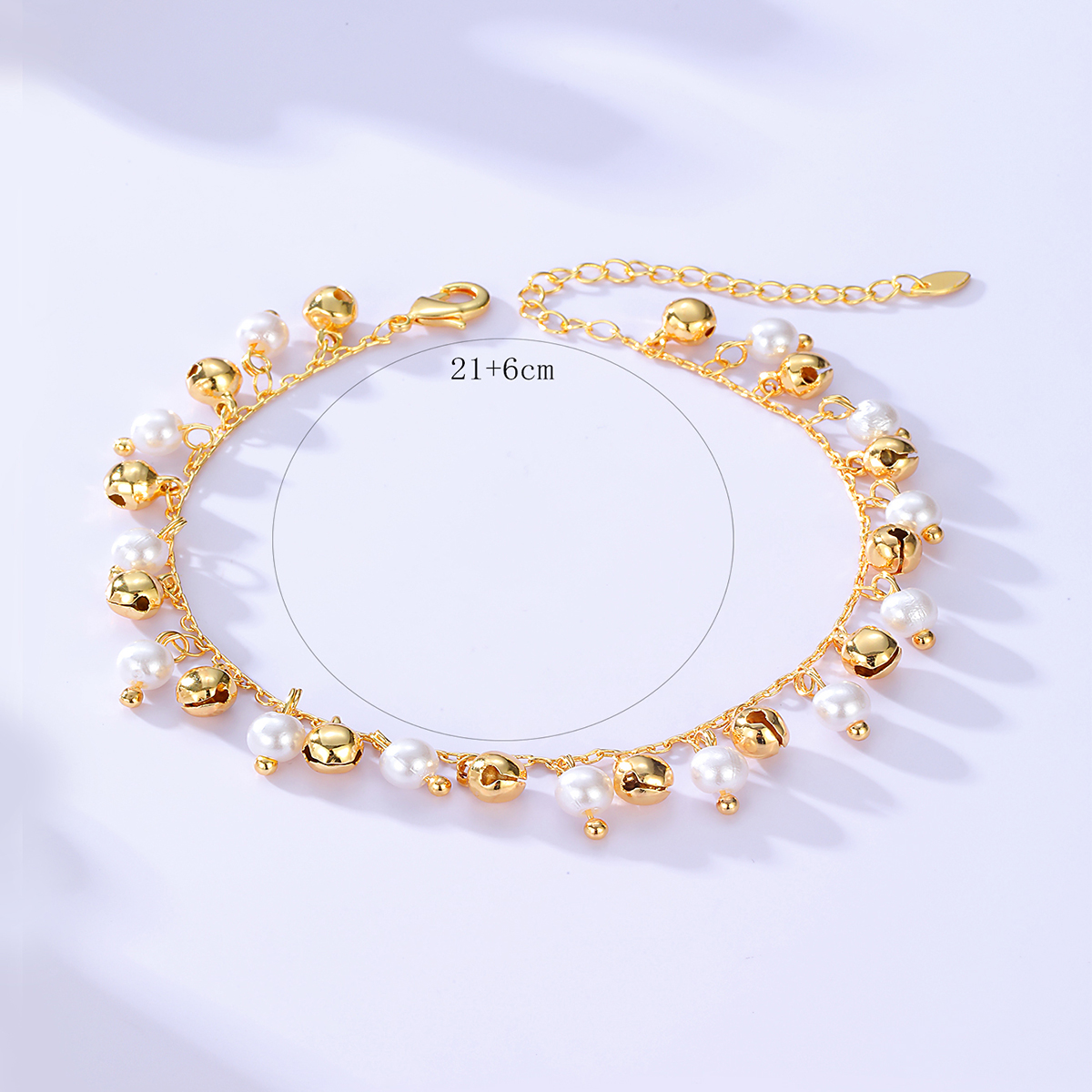 Simple Style Round Copper Plating Pearl Anklet display picture 3