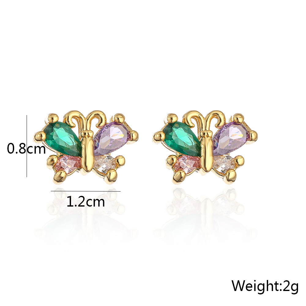 Mode Plaqué 18k Or Micro Incrusté Zircon Irrégulière Géométrique De Cuivre Oreille Goujons Boucles D'oreilles display picture 3