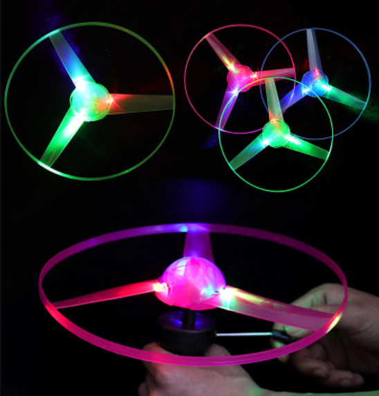 Leucht Kabel Ufo Frisbee 3 Lichter Fliegende Untertasse Sky Kinder Spielzeug display picture 1