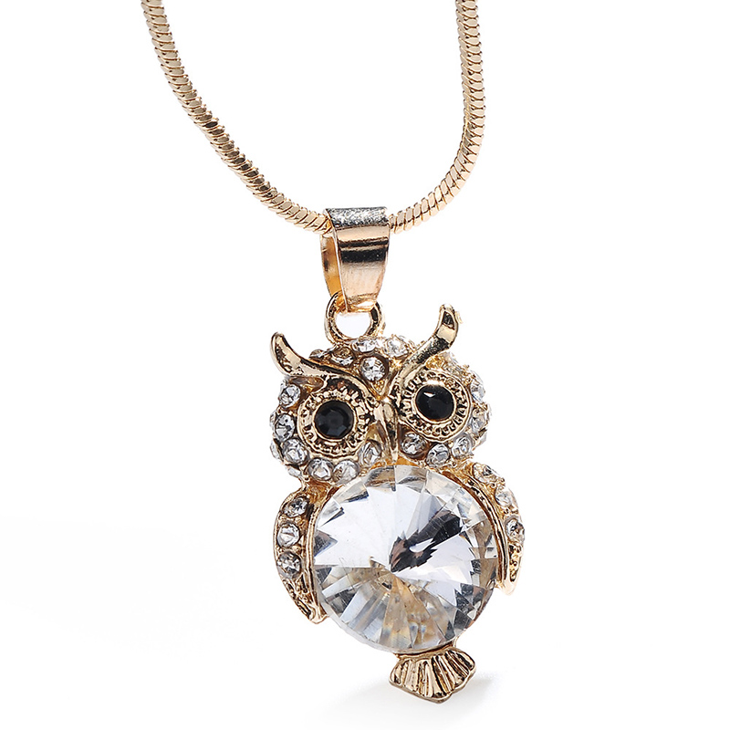 Fashion Owl Alloy Plating Rhinestones Women's Necklace display picture 3